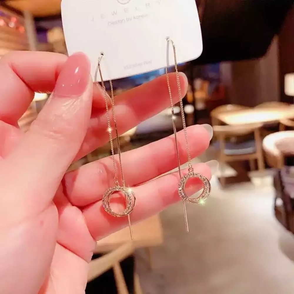 New 18k gold plated long earrings - Picture 4 of 4